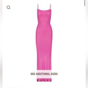 Skims Soft Lounge Shimmer Long Slip Dress